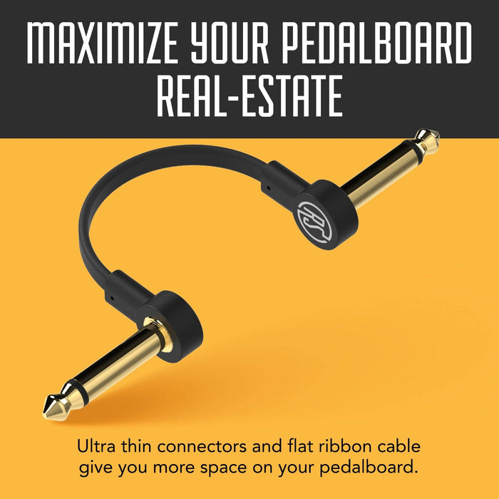 Flat Patch Guitar Effects Pedal Cables with Gold Plated Connectors