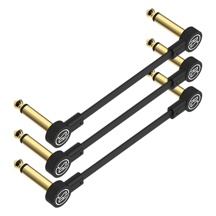 Flat Patch Guitar Effects Pedal Cables with Gold Plated Connectors