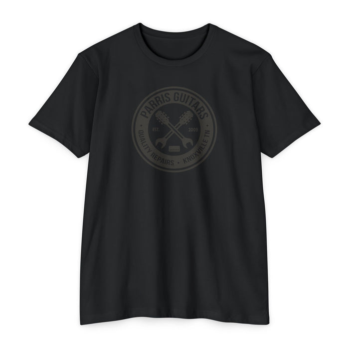 Parris Guitars "Blackout" T-shirt. Show your style and support your favorite repair shop