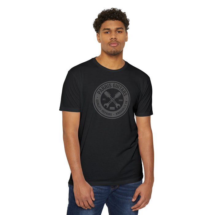 Parris Guitars "Blackout" T-shirt. Show your style and support your favorite repair shop