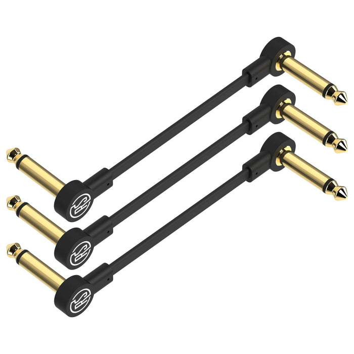 Flat Patch Guitar Effects Pedal Cables with Gold Plated Connectors